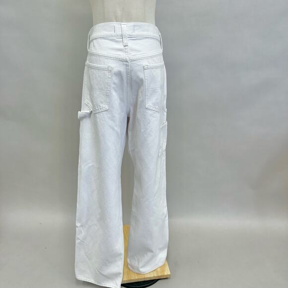 Abercrombie & Fitch Mid Rise Slouchy Ecru Carpenter Jean Size 29/8 Long NWT - Picture 7 of 16